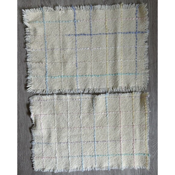 VTG Irish Wool Placemats Set of 2 Weave O'The Irish Farmhouse Country Cottage - Picture 2 of 7